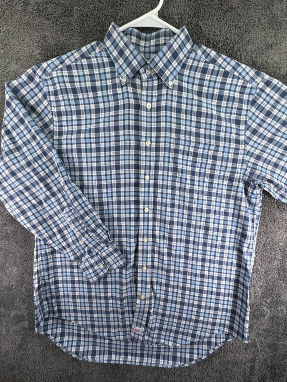 Vineyard Vines Murray Button Up Shirt Long Sleeve Men’s Large Blue Plaid Cotton